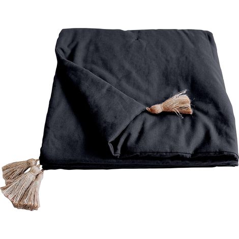 Edredon bout de lit en coton 90 x 190 cm Cocon gris foncé