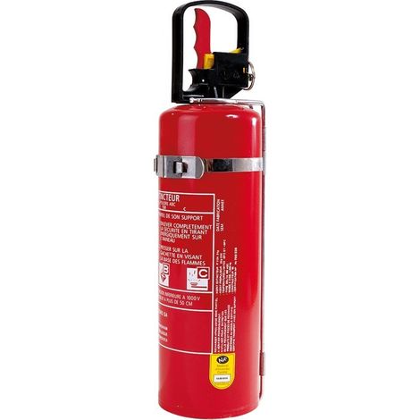 Maxter – Extincteur 2 kg – Pression auxiliaire – Agent extincteur pour feux de classe B – Support métallique inclus pour installation facile