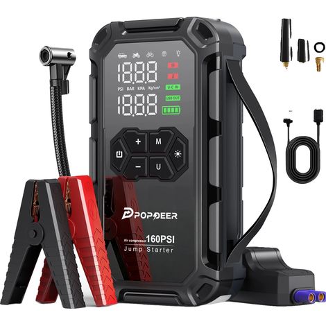 Démarreur de voiture, 6000A de courant de crête, compresseur d'air 160PSI, PD-JA66 (1/5)