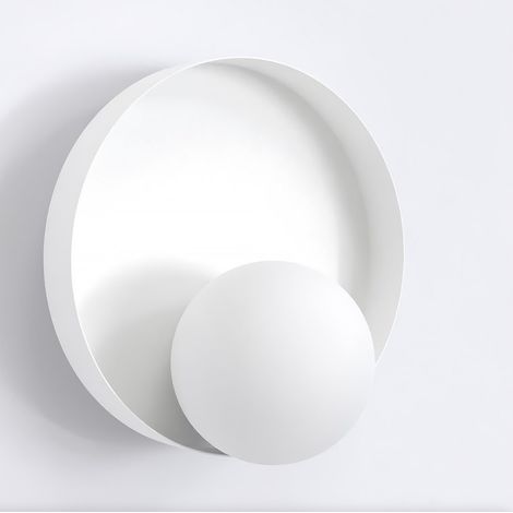 Lampada a parete Kido in acciaio bianco opaco