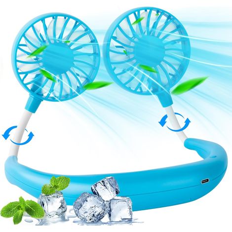 Nackenventilator 2000mAh USB leise tragbar Blau (1/5)