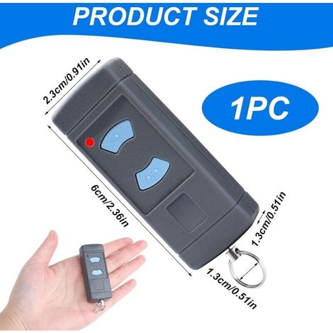 Télécommande de porte de garage pour Hormann HSE2-868 HSM4-868 HS4-868 868 MHz compatible Garador Promatic - Bouton bleu de remplacement (1/4)