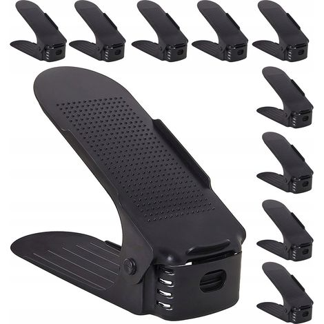 10x ORGANIZER HALTER SCHWARZ FÜR SCHUHE SCHUHWERK REGAL FÜR SCHRANK GARDEROBE SCHRANK/p (1/5)
