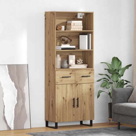vidaXL  Highboard  2 pcs Artisan Oak Engineered Wood and Glass