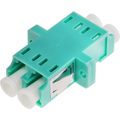 Adaptateur pour fibre optique, LC vers LC Multimode Simplex, Bleu-vert, Perte d'insertion 0.1dB ( Prix pour 1 )