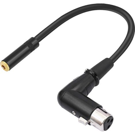 Câble convertisseur audio coudé 3,5 mm femelle vers XLR femelle (1/4)