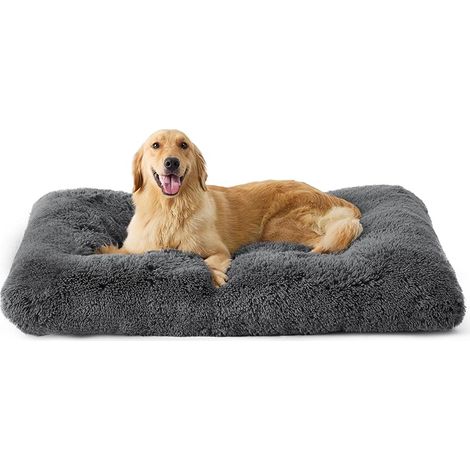 Matelas pour Caisse de Chien Extra Large - Matelas XL Duveteux Lavable avec Fond Anti-Dérapant, Coussin Apaisant Anti-Stress pour Très Grands Animaux, Gris Foncé, 104 x 69 cm (1/5)