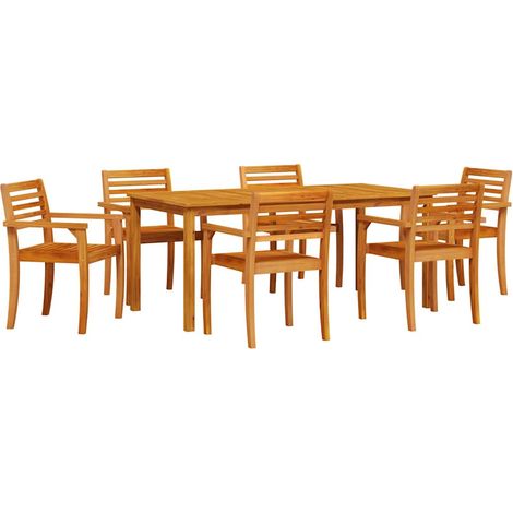 Garden Dining Set 7 pcs Brown Solid acacia wood vidaXL (1/5)