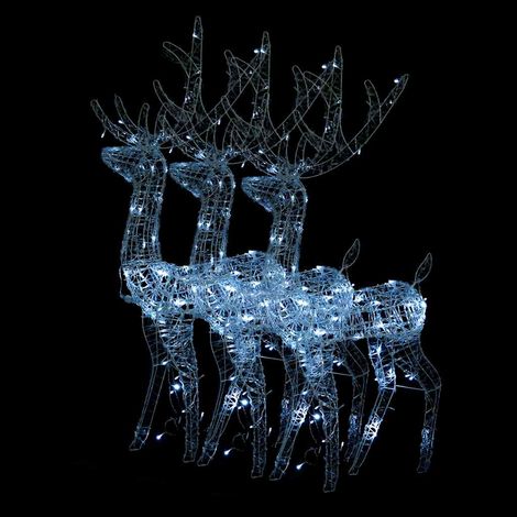 Rennes Lumineux de Noël Décoration Extérieure Intérieure LED Acrylique Blanc Froid Lot de 3 (1/5)