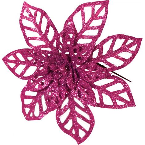PICK GLITTER STELLA DI NATALE MAGENTA 16CM