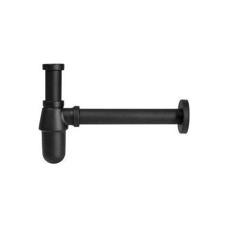 SIFONE A BOTTIGLIA IN OTTONE PER LAVABO Misura: 1"1/4 Nero opaco