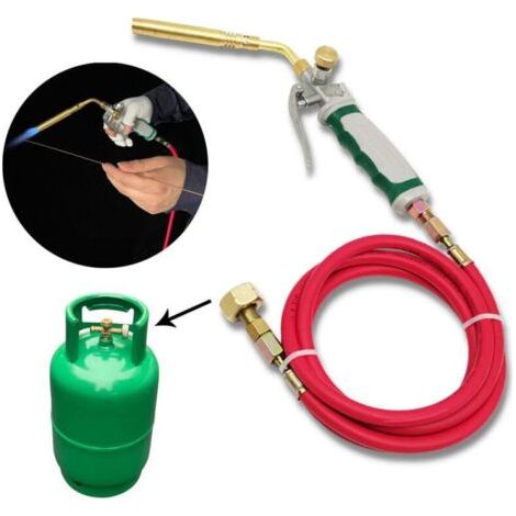 Brasage Professionnelle à Double Interrupteur de Gaz Propane 1,6 M Tuyau D'Allumage Outil de Soudage à la de Gaz pour le Chauffage Du Barbecue (1/5)