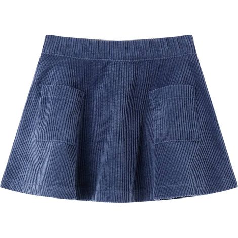 Jupe à poches en velours côtelé pour enfants bleu marine 92 (1/5)
