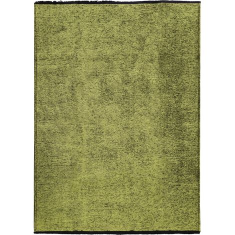 VENICE - Tapis en coton et polyester lavable tissé plat vert 120x170 (1/5)