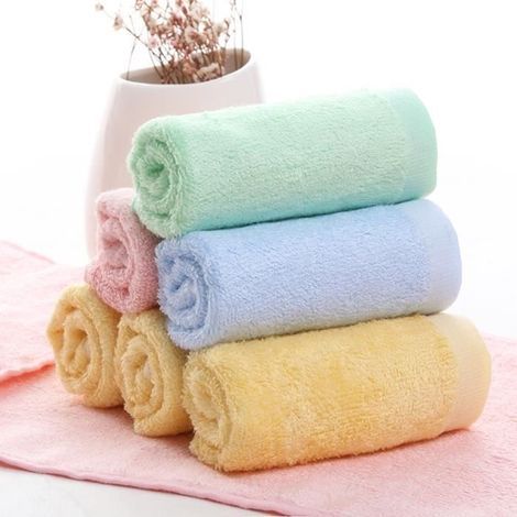 Set di 3 asciugamani da bagno per neonati e bambini, in fibra di bambù, 25x50 cm, colori assortiti, STOEX® (1/4)