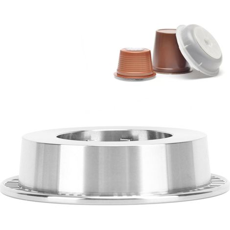 Adaptador de cápsulas de café reutilizable y práctico, fabricado en acero inoxidable y compatible con cafeteras Vertuo (de gran formato a pequeño formato). (1/5)