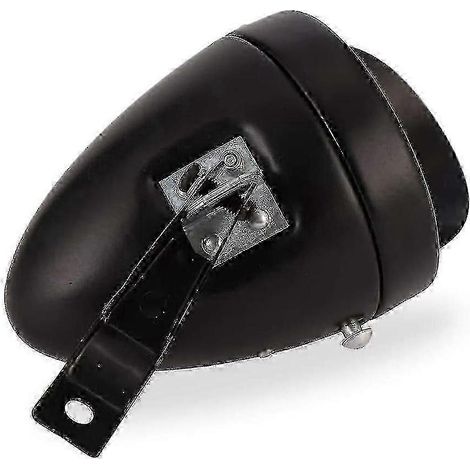 Phare avant de vélo rétro à LED ultra-lumineux, visière chromée, lampe frontale étanche, accessoires de vélo (noir) () (1/4)