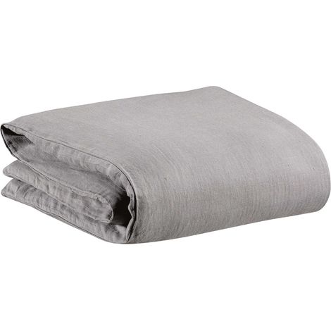 VIVARAISE - Housse de couette Zeff en lin 100% - Couleur Orage - Taille 240 x 220 cm (1/4)