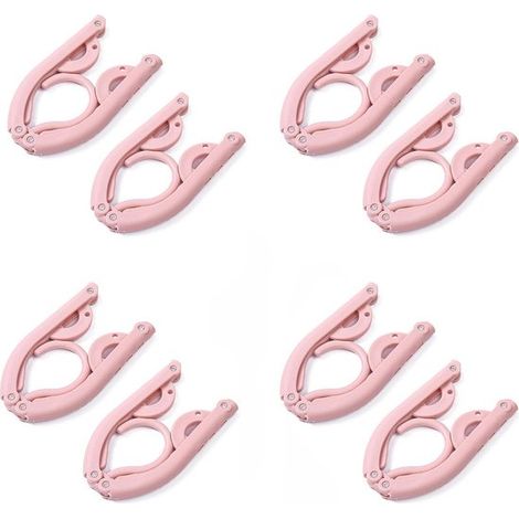Confezione da 8 grucce pieghevoli per abiti - Grucce portatili in plastica a doppio uso - Grucce multifunzionali da viaggio - 13x7,5 cm (1/5)