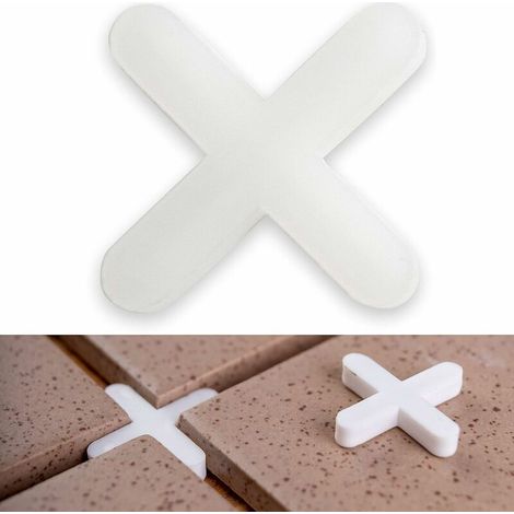 Croisillons de carrelage, 3 mm d'épaisseur, 1000x, Joints croisés pour un espacement régulier lors de la pose de carreaux, Les entretoises de joints croisés peuvent être jointoyées, 1000 x tile cross, (1/5)