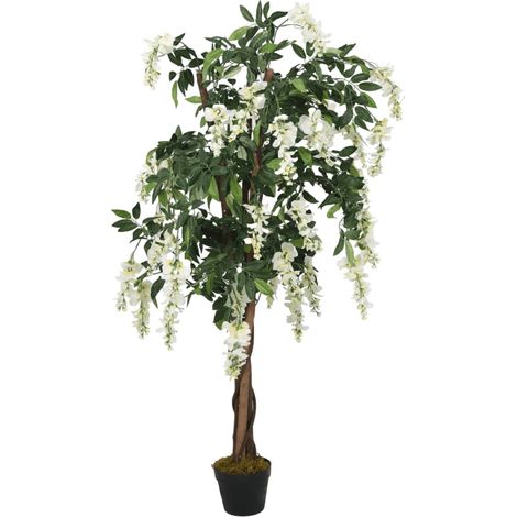 Glycine artificielle 1470 feuilles 200 cm vert et blanc