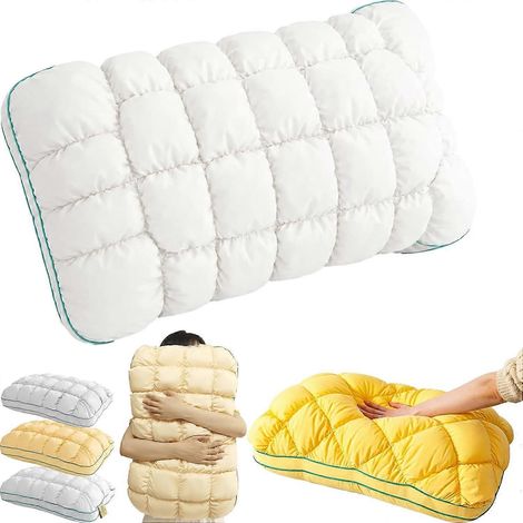 Oreiller Cloud Align pour adulte moelleux et rafraîchissant matelassé frais au toucher 70 x 70 cm blanc pour sommeil réparateur (1/5)