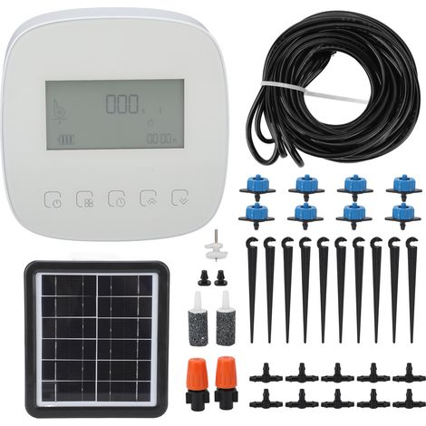 Sistema di irrigazione automatico intelligente – doppia pompa – kit di irrigazione a goccia – timer programmabile – ricarica solare WiFi