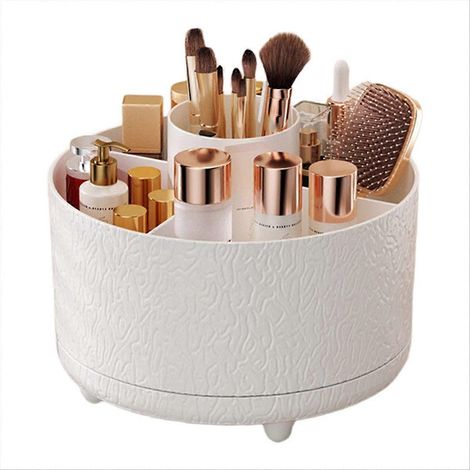Drehbarer Kosmetikaufbewahrungsbehälter für Make-up-Pinsel, Schreibtisch-Make-up-Organizer, Aufbewahrung für Hautpflegeprodukte am Schminktisch A (1/5)