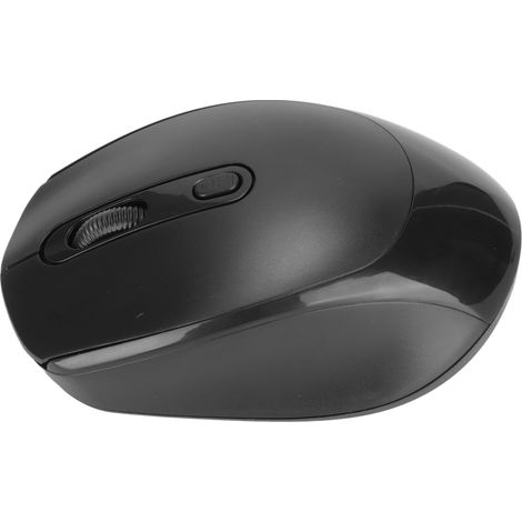 Souris mécanique sans fil, design ergonomique, 3 niveaux de DPI réglables, jusqu'à 1600 DPI, rechargeable par USB 2,4 GHz, noire.