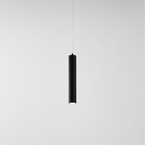 Shot sospensione nero opaco Rosone non incluso 1 luce attacco GU10 d.5,5cm (1/2)