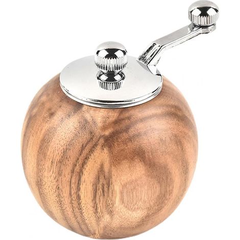 Moulin à épices en bois pour sel, poivre et assaisonnements - Moulin de cuisine manuel avec manche (1/5)
