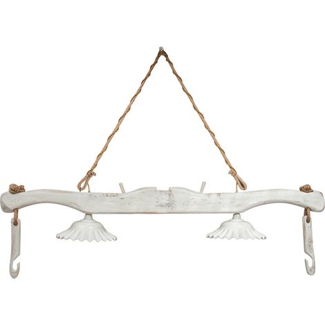 Solid linden wood complete with corrugated ceramic lampshades handmade  yoke chandelier . Made in Italy