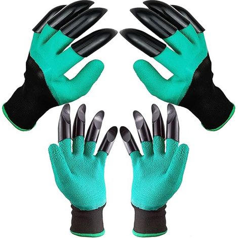 2 Paire Gants de Jardin avec Griffes – Gants de Plantation, Désherbage et Semis, Étanches pour Homme et Femme (1/5)