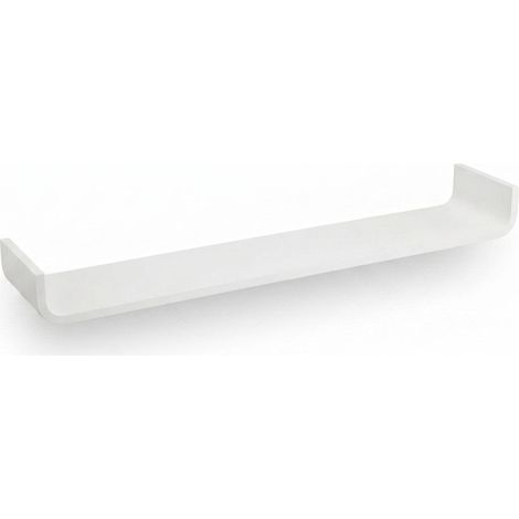 Mensola da Muro Curva Design Moderno Sospesa Scomparsa Arredo 100x20x10cm Bianco (1/5)