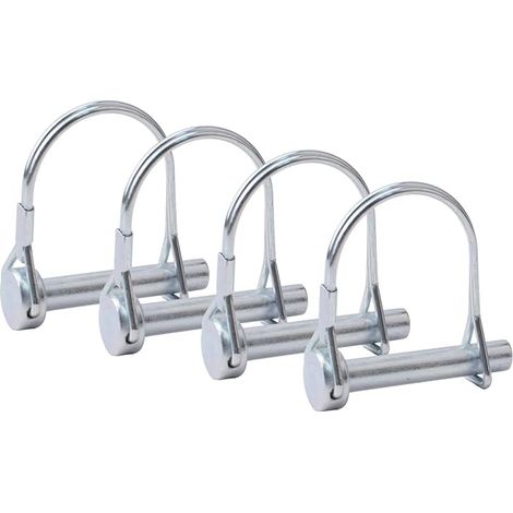 Lot de 4 goupilles de verrouillage en acier au carbone, goupilles de verrouillage de fil à boucle ronde pour piste de ferme et pelouse (M8 x 45) (1/5)