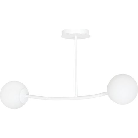 Plafonnier Emibig Halldor blanc 2x E14 verre métal (1/5)