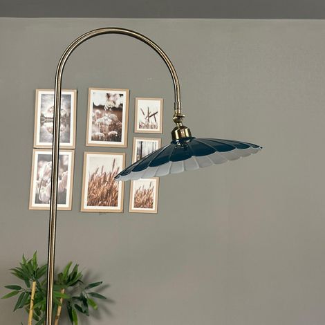 Lampadaire Risso Métal Moderne E27 Largeur 30 cm Abat-jour Réglable Tablette Variateur (1/4)