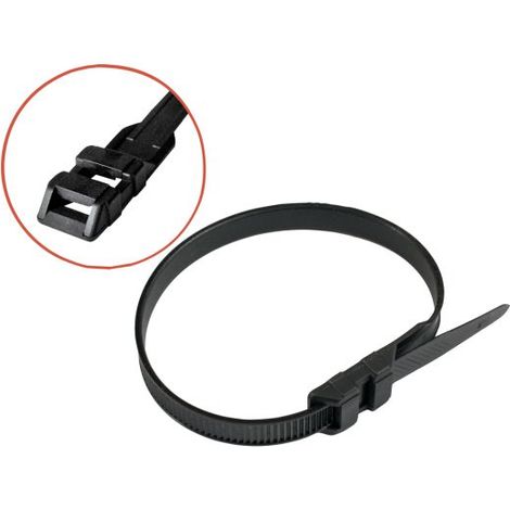 Collier de serrage tête double - Noir - Nylon 6.6 9x260 mm - Boîte de 25