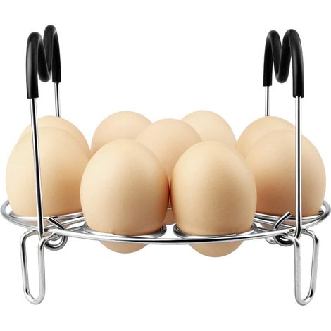 Cadre rond pour cuiseur vapeur en acier inoxydable, panier vapeur, support vapeur, insert pour panier vapeur à pizza avec poignée en silicone résistante à la chaleur (1/5)
