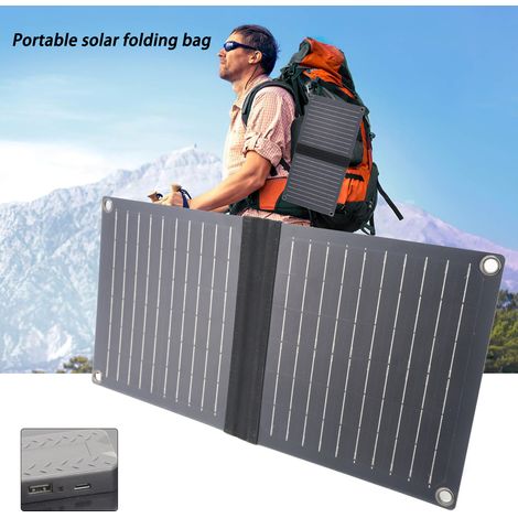 Faltbares monokristallines Solarmodul, 16 W, 5 V, tragbares Photovoltaikmodul, in der Mitte faltbar, ideal für Camping und Notsituationen im Freien.