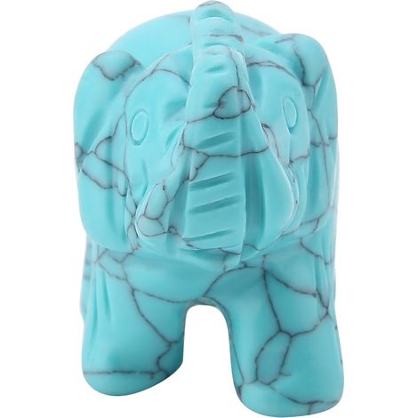 Figurine d'Éléphant en Pierre Sculptée 1,5 Pouce, Décoration Zen Intérieure, Idée Cadeau Maison en Cristal Naturel (1/5)