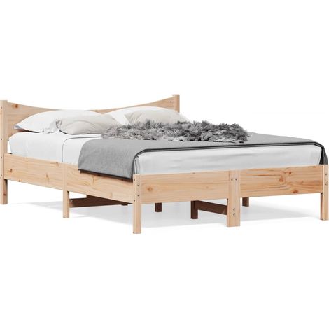 Bettgestell ohne Matratze 135x190 cm aus massivem Kiefernholz