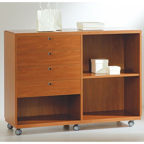 Vetrina Banco Vendita LL 119X40Xh90 cm OF1290B Made in Italy Colore Ciliegio (1/4)