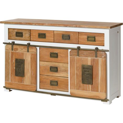 Sideboard Mango 150x45x90 weiß lackiert RAILWAY 519