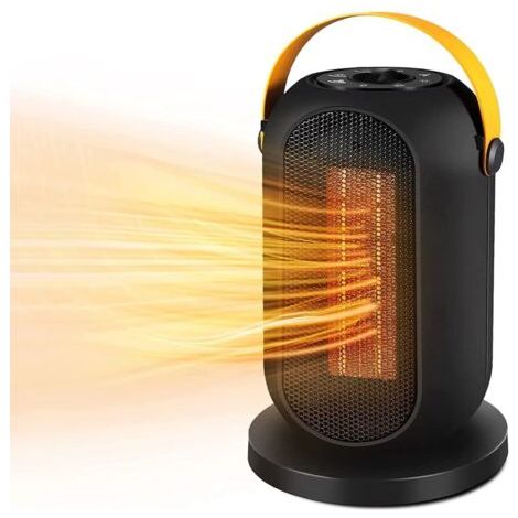 Mini Radiateur Soufflant 1200W, 6 Modes, PTC Radiateur Soufflant Céramique, Chauffage Electrique, 90°Oscillation Thermostat Ajustable Pour Salle De Bain, Bureau, Salon (1/5)