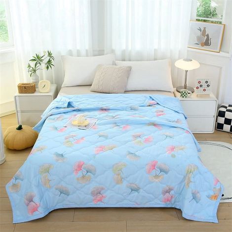 Couette Légère - 100 % Coton - 100 x 150 cm - Pour Été Sieste Voyage - Double Face Lavable - 500 g (1/5)