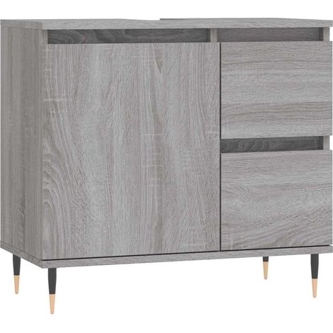 Maison Exclusive - Armadietto Bagno Grigio Sonoma 65x33x60 cm in Legno Multistrato