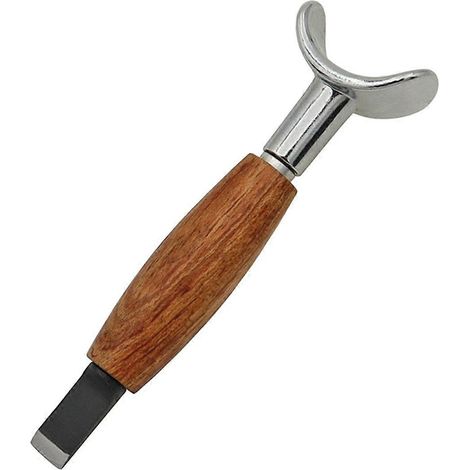 Couteau rotatif à sculpter fait main en acier inoxydable avec manche en bois de poirier et hauteur réglable, outil de tannage des légumes (1/5)