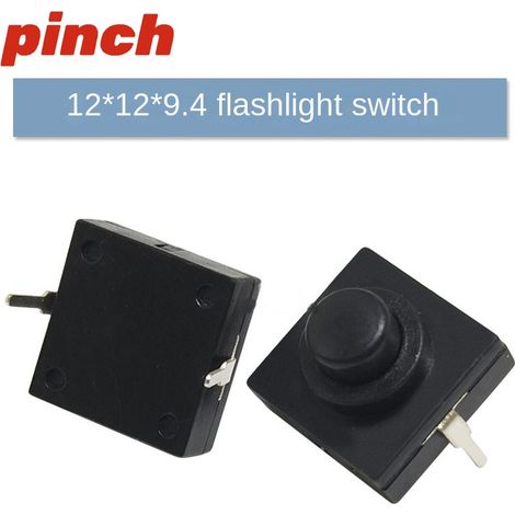 Interrupteur de lampe torche KAN-28 robuste à bouton-poussoir autobloquant, alimentation miniature 6 A, type à pression, dimensions : 12 x 12 x 9,4 mm (1/2)