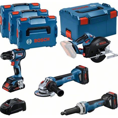 KIT 4 Werkzeuge GSR/GWS/GKM/GGS – BOSCH – mit 1 x ProCore 18V 4,0 Ah + 2 x ProCore 18V 5,5 Ah – Ladegerät – L-BOXX – 0615990N3A (1/5)